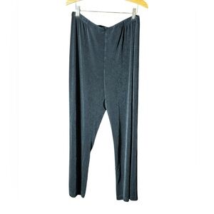 Chicos Travelers Womens Slinky High Rise Pants Sz Large Black Elastic Waist Cozy